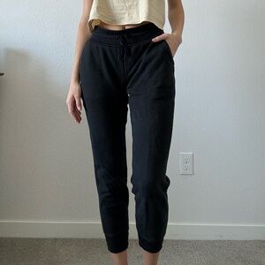 Lululemon black cropped jogger sweatpants. Size 4.